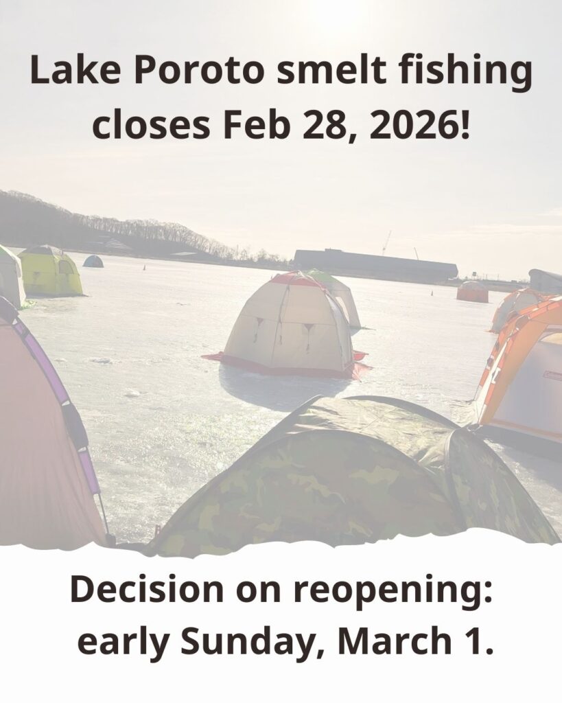 Smelt fishing on lake Poroto closes on February 28, 2026