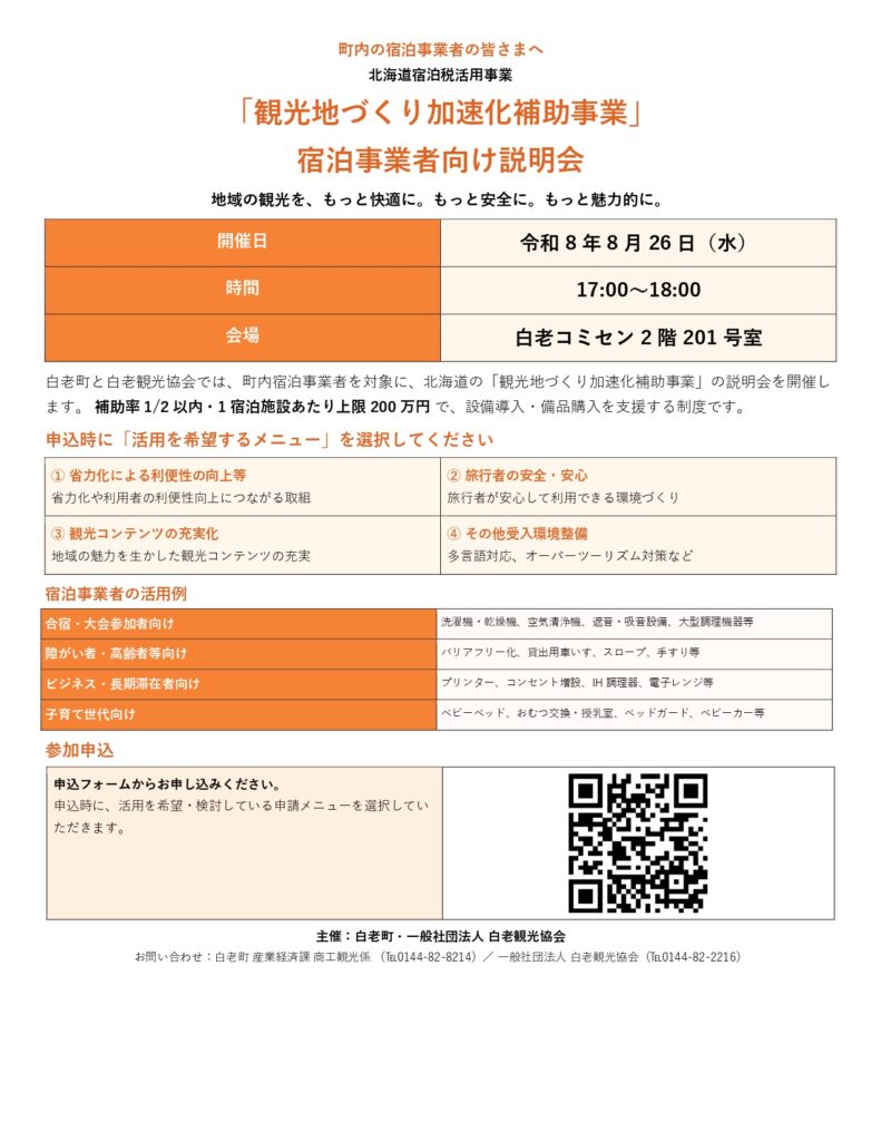 「観光地づくり加速化補助事業」 説明会